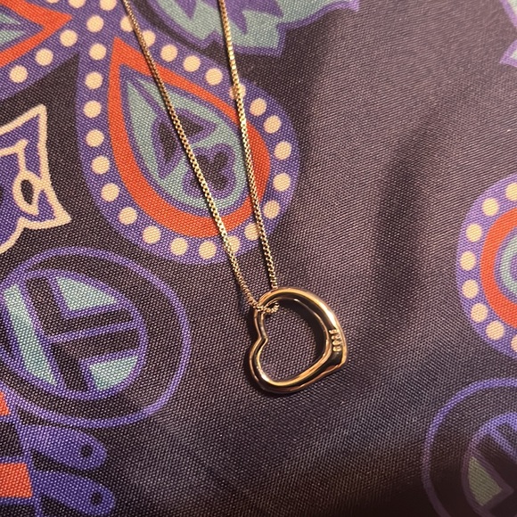 Open Heart Sterling Silver Chain Necklace - Picture 8 of 10